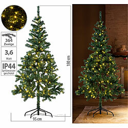 infactory Weihnachtsbaum mit Bodenständer, 180 cm, 364 Spitzen, 240 LEDs infactory