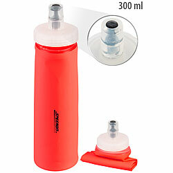 Speeron Faltbare Trinkflasche mit geradem Boden, BPA-frei, 300 ml, orange Speeron Faltbare Trinkflaschen mit großer Öffnung