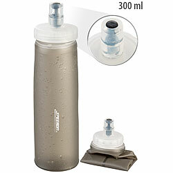 Speeron Faltbare Trinkflasche mit geradem Boden, BPA-frei, 300 ml, anthrazit Speeron