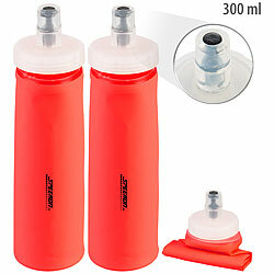 Speeron 2er-Set Faltbare Trinkflaschen, gerader Boden, BPA-frei, 300ml, orange Speeron Faltbare Trinkflaschen mit großer Öffnung