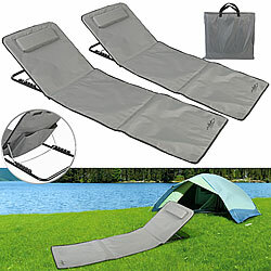 infactory 2er-Set Faltbare Strandliege, verstellbare Rückenlehne, 145x47x40 cm infactory Faltbare Strandliegen