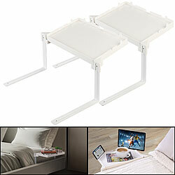 Carlo Milano 2er-Set Klappbare Bettablage, 34 x 22 cm, belastbar bis 3 kg, weiß Carlo Milano 