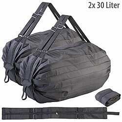 PEARL 2er Set Leichte Falt-Reisetasche aus Polyester, 30 L, mit 68-cm-Trageg PEARL Falt-Reisetaschen