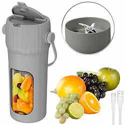 Rosenstein & Söhne Power Akku-Getränkemixer 100 W, 6 Klingen, 1.500 mAh,  BPA-frei, USB-C Rosenstein & Söhne Akku-Getränkemixer