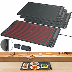 Rosenstein & Söhne 4er-Set Rollbare, digitale Wärmematte, Silikon, 55 - 100 °C, 61 x 40cm Rosenstein & Söhne Digitale Wärmematten aus Silikon