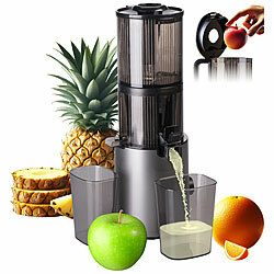 Rosenstein & Söhne Elektro-Ganzfrucht-Kalt-Entsafter, 800ml, Rücklaufgang, 60 U/min, 200W Rosenstein & Söhne Ganzfrucht-Kaltpress-Entsafter mit Slow-Juicer-Technik & Rückwärtslauf