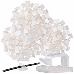 General Office 100er-Set selbstklebende Kabelhalter, für innen und außen, transparent General Office Kabelführungs-Clips