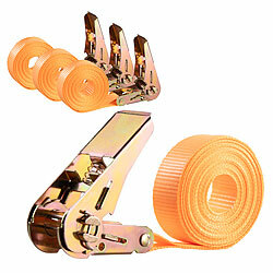AGT 4er-Set 6-m-Spanngurte, Ratschen, 800 kg, DIN EN 12195-2-zertifiziert AGT Ratschen-Spanngurte