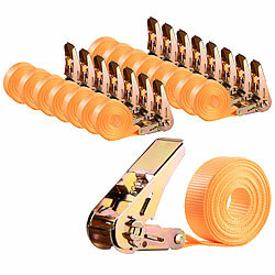 AGT 16er-Set 4-m-Spanngurte, Ratschen, 800 kg, DIN EN 12195-2-zertifiziert AGT Ratschen-Spanngurte