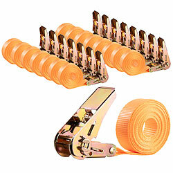 AGT 16er-Set 6-m-Spanngurte, Ratschen, 800 kg, DIN EN 12195-2-zertifiziert AGT Ratschen-Spanngurte 