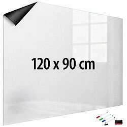 infactory Magnetische Whiteboard-Folie, selbstklebend, 4 Marker, 120 x 90 cm infactory Magnetische Whiteboard-Folien 