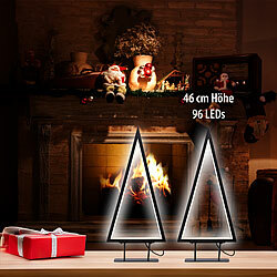 Carlo Milano 2er-Set Design-Metall-Weihnachtsbaum, 96 LEDs, 46 cm Höhe Carlo Milano Design-Metall-Weihnachtsbäume