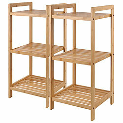 Rosenstein & Söhne 2er-Set Bambus-Standregal mit 3 Ablagen, 30 x 30 x 70 cm, bambus Rosenstein & Söhne Bambus-Standregale 