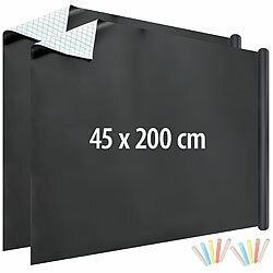 infactory 2er-Set selbstklebende Tafelfolien mit 5 Kreiden,abwischbar, 45x200 cm infactory Selbstklebende Tafelfolien