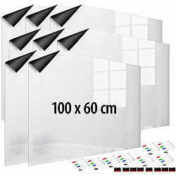 infactory 8er-Set magnetische Whiteboard-Folien,100x60cm,selbstklebend,4 Marker infactory Magnetische Whiteboard-Folien