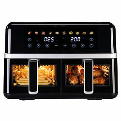 Rosenstein & Söhne Dual-Heißluftfritteuse, 2 Schubladen mit Sichtfenster, 10 Programme Rosenstein & Söhne Dual-Heißluftfritteusen