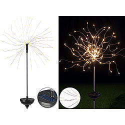 Lunartec Garten-Solar-Lichtdeko mit Feuerwerk-Effekt, Set aus warmweiß und bunt Lunartec