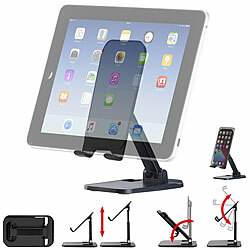 PEARL 2er-Set faltbarer Universal-Smartphone & -Tablet-Ständer, verstellbar PEARL Universal-Smartphone & Tablet-Ständer