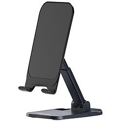PEARL Faltbarer Teleskop Aluminium Smartphone & Tablet-Ständer, verstellbar PEARL Universal-Smartphone & Tablet-Ständer