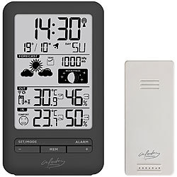 Funk Wetterstation Digitaler Wecker Außensensor Thermometer Hygrometer Barometer 