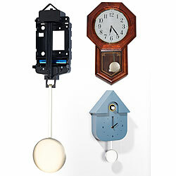 Quarz-Uhrwerk mit 3 Zeiger-Sets in 3 Größen und Pendel-Modul Quarzuhrwerke