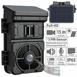 VisorTech Full-HD-Wildkamera mit Solarpanel, 24 MP, Nachtsicht, PIR-Sensor, IP65 VisorTech Wildkameras mit Solarpanel