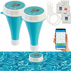 AGT 2er-Set 6in1-Wassertester, Bluetooth 5.2, Echtzeit-Monitoring, App AGT Digitale Wassertester mit Bluetooth und App