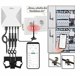 Luminea Home Control 3-Phasen-WLAN-Stromzähler inkl. 2 WLAN-Unterputz-Steckdosen Luminea Home Control