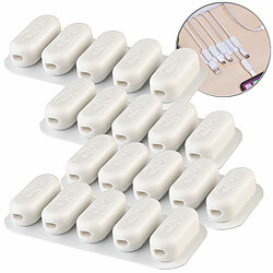 General Office 4er-Set Magnetische Kabelhalterung mit 5 Clips, Klebepad, weiß General Office 