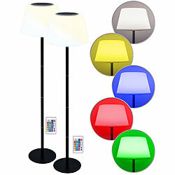 Lunartec 2er-Set Solar-LED-Tisch- & Stehleuchte, Fernbedienung, RGB&CCT, 400 lm Lunartec Solar-LED-Tisch- & Stehleuchten mit RGB-CCT-Funktion