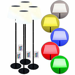 Lunartec 4er-Set Solar-LED-Tisch- & Stehleuchte, Fernbedienung, RGB&CCT, 400 lm Lunartec Solar-LED-Tisch- & Stehleuchten mit RGB-CCT-Funktion