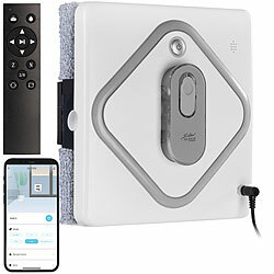 Sichler Haushaltsgeräte Profi WLAN Fensterputzroboter, Motorrollen, 3 Sprühköpfe, Remote, App Sichler Haushaltsgeräte Profi-WLAN-Fensterputzroboter mit Dreifach-Sprüher, Motorbürste, Fernbedienung, App