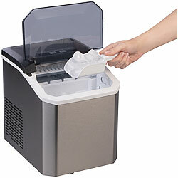 Rosenstein & Söhne Eiswürfelmaschine aus Edelstahl mit Selbstreinigung, 12 kg/Tag Rosenstein & Söhne Eiswürfelbereiter