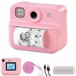 Playtastic Kinder-Sofortbild-Kamera mit Selfie-Objektiv, 2"-Display, 48 MP, pink Playtastic Kinder-Sofortbild-Kameras mit Selfie-Objektiv und Thermodruck 