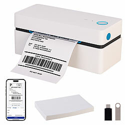 Callstel Versandetiketten-Thermodrucker für 100 x 150 mm, 203 dpi, USB, BT, App Callstel Versandetiketten-Thermodrucker für Android, iOS, Windows und Mac