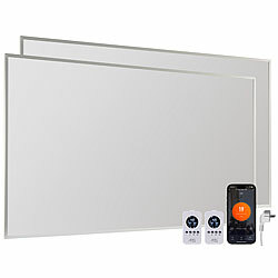 Sichler Haushaltsgeräte 2er-Set smarte WLAN-Infrarot-Heizungen, 600 W, bis 20 m², App Sichler Haushaltsgeräte WLAN-Infrarot-Wandheizungen mit App, für Amazon Alexa & Google Assistant
