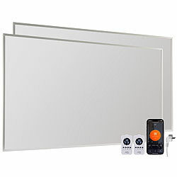 Sichler Haushaltsgeräte 2er-Set smarte WLAN-Infrarot-Heizungen, 1.000 W, für 33 m², App Sichler Haushaltsgeräte WLAN-Infrarot-Wandheizungen mit App, für Amazon Alexa & Google Assistant