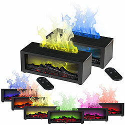 Carlo Milano 2er-Set Aroma-Diffusor-Kamin, 7-farbige Beleuchtung und Flammen-Effekt Carlo Milano Aroma-Diffusor-Kamine mit RGB-Beleuchtung