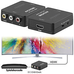 auvisio Adapter AV-Cinch auf HDMI, Upscale bis Full HD 1080p, 60 Bilder/Sek. auvisio AV-Cinch-auf-HDMI-Adapter