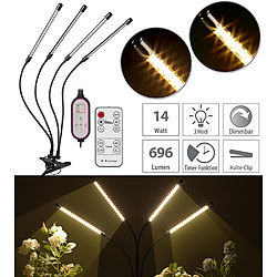 Lunartec 4-flammige Vollspektrum-LED-Pflanzenlampe, 360°-Schwanenhals, USB Lunartec Vollspektrum-LED-Pflanzenlampen mit Schwanenhals