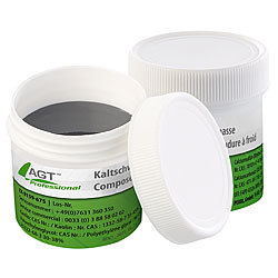AGT Professional 2er-Set Metall-Kaltschweißmasse, hitzebeständig bis 1.300 °C, 200 g AGT Professional Kaltschweißpasten für Metalle