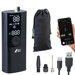 AGT Smarte Akku-Luftpumpe mit OLED-Display; bis 120 psi; Bluetooth und App AGT 
