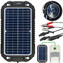 revolt Solar-Ladegerät für Auto-Batterien, Pkw, Wohnmobil, 12 Volt, 10 Watt revolt Solar-Ladegeräte für Autobatterien