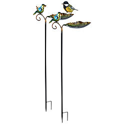 Royal Gardineer 2er Set Dekorative Vogeltränke aus Gusseisen, 3-teiliger Erdspieß Royal Gardineer