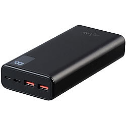 revolt USB-Powerbank, 20.000 mAh, USB-C PD, Display, Metall, QC3.0, 3 A, 20 W revolt Powerbanks mit Quick Charge 3.0 & USB Typ C
