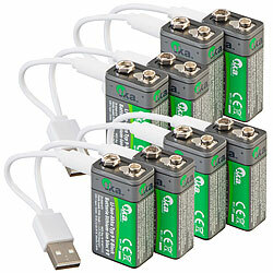 tka Köbele Akkutechnik 8er-Set Li-Ion-Akkus Typ 9-V-Block mit USB-C, 340 mAh, 3.060 mWh tka Köbele Akkutechnik Li-Ion-Akku Typ 9-V-Block, mit USB-Ladefunktion