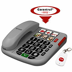 simvalley communications Senioren-Notruf-Telefon, Garantruf Easy, Funk-SOS-Taster, Freisprechen simvalley communications