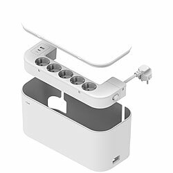 revolt 5-fach Steckdosenleiste mit Kabelbox, 1x USB-A 20W QC 1x USB-C 20W PD revolt Steckdosenleisten mit Kabelbox