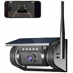 Lescars Autarke WLAN-Solar-HD-Rückfahrkamera, Akku, magnetisch, IR-Nachtsicht Lescars WLAN-Solar-Rückfahrkamera mit Nachtsicht und App
