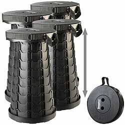 Semptec Urban Survival Technology 4er-Set Tragbarer Teleskop-Hocker, höhenverstellbar, bis 200 kg Semptec Urban Survival Technology Tragbare Teleskop-Hocker